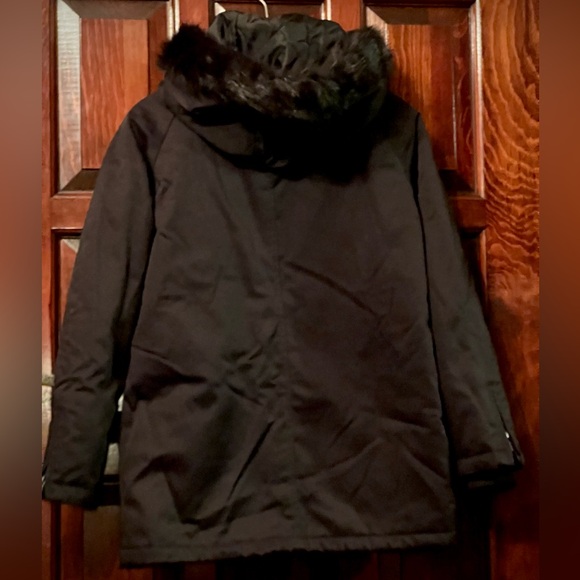 Black hooded insulated canvas jacket parka size S - Picture 10 of 12